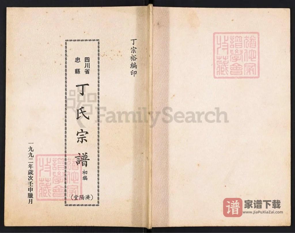 图片[1]-重庆忠县丁氏宗谱（济阳堂，初稿）PDF高清电子版下载-家谱下载