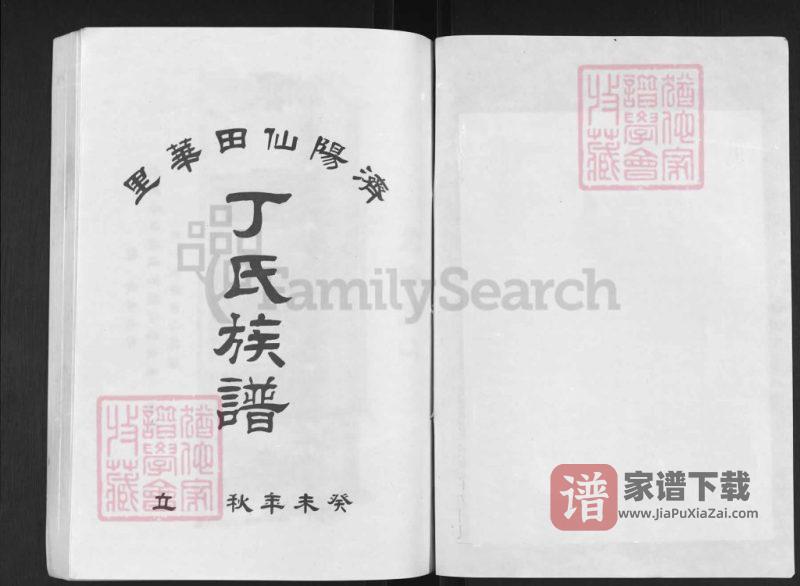 山东济南济阳区仙田华里丁氏族谱PDF高清电子版下载-家谱下载