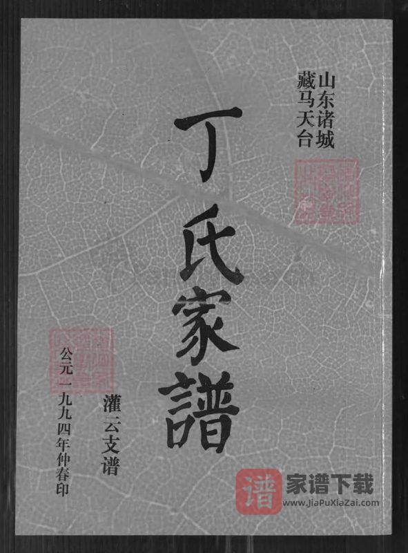 山东诸城藏马天台丁氏家谱灌云支谱（寻源堂）PDF高清电子版下载-家谱下载