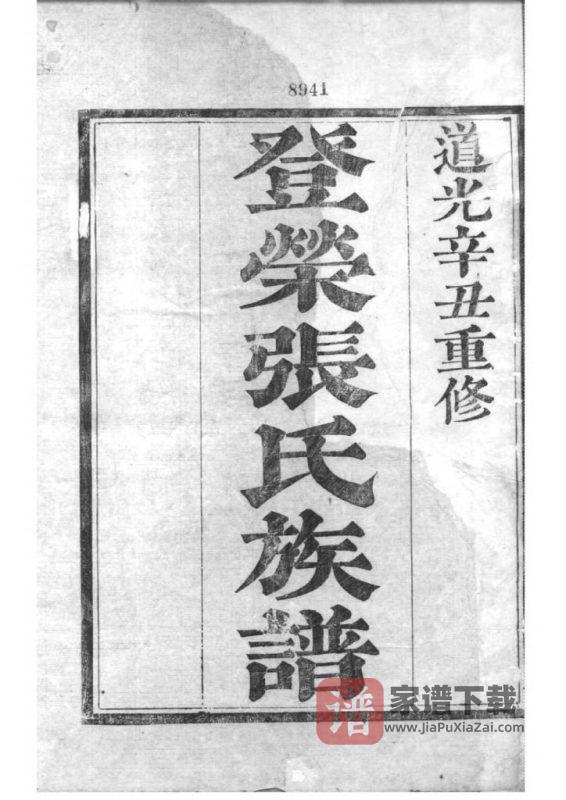浙江绍兴重修登荣张氏族谱PDF高清电子版下载-家谱下载