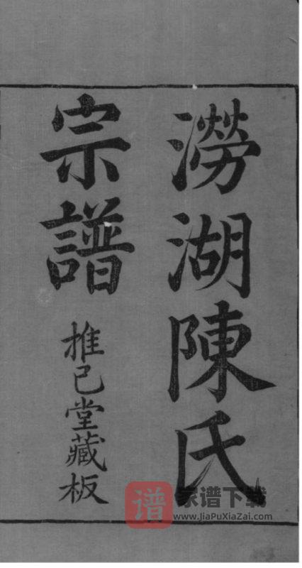 浙江杭州萧山区涝湖陈氏宗谱(推己堂)PDF高清电子版下载-家谱下载