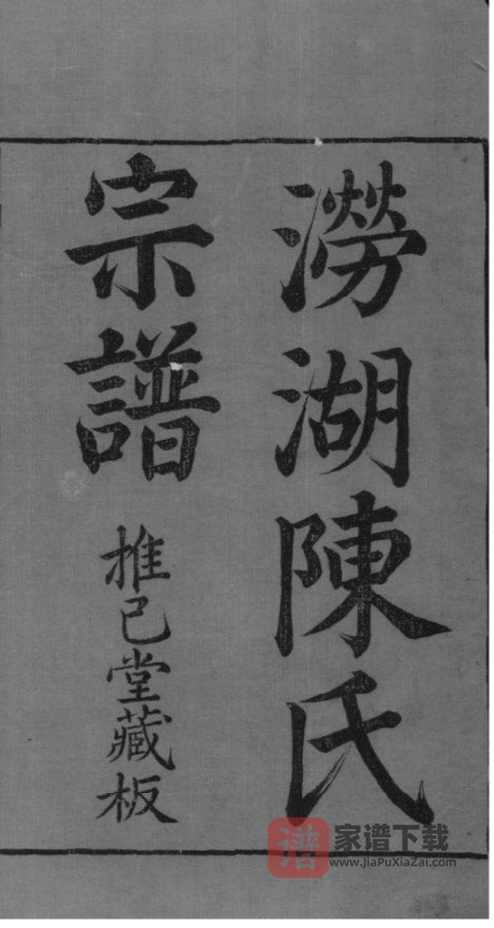 图片[1]-浙江杭州萧山区涝湖陈氏宗谱（推己堂）PDF高清电子版下载-家谱下载
