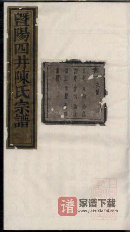浙江诸暨暨阳四井陈氏宗谱（德星堂）PDF高清电子版下载-家谱下载