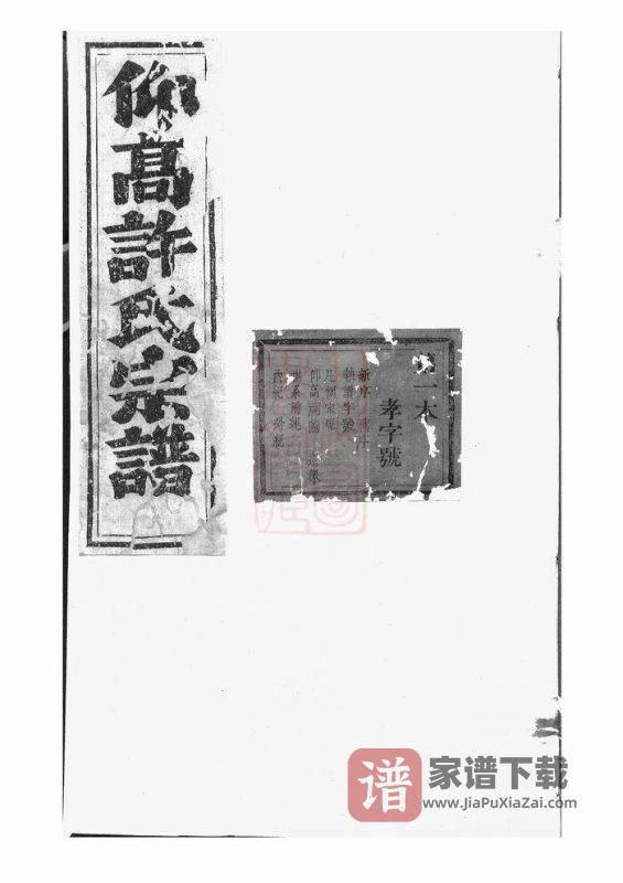 浙江东阳许氏宗谱PDF高清电子版下载-家谱下载