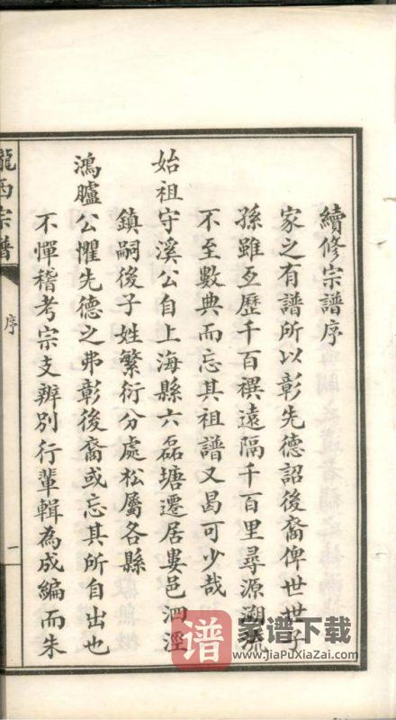 上海松江区陇西李氏宗谱PDF高清电子版下载-家谱下载