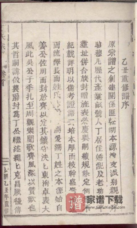 浙江丽水缙云县治前丁氏宗谱（民国14年）PDF高清电子版下载-家谱下载