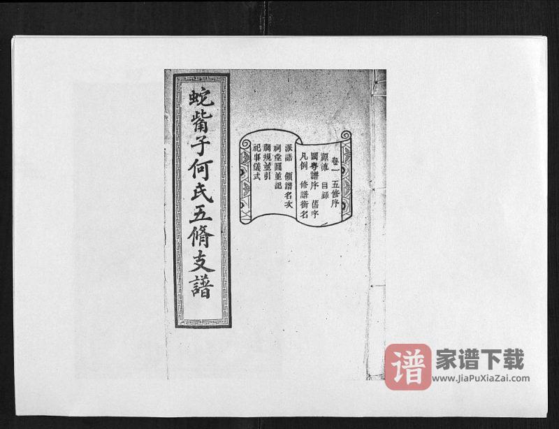 湖南长沙蛇嘴子何氏五修支谱(敦睦堂)PDF高清电子版下载-家谱下载