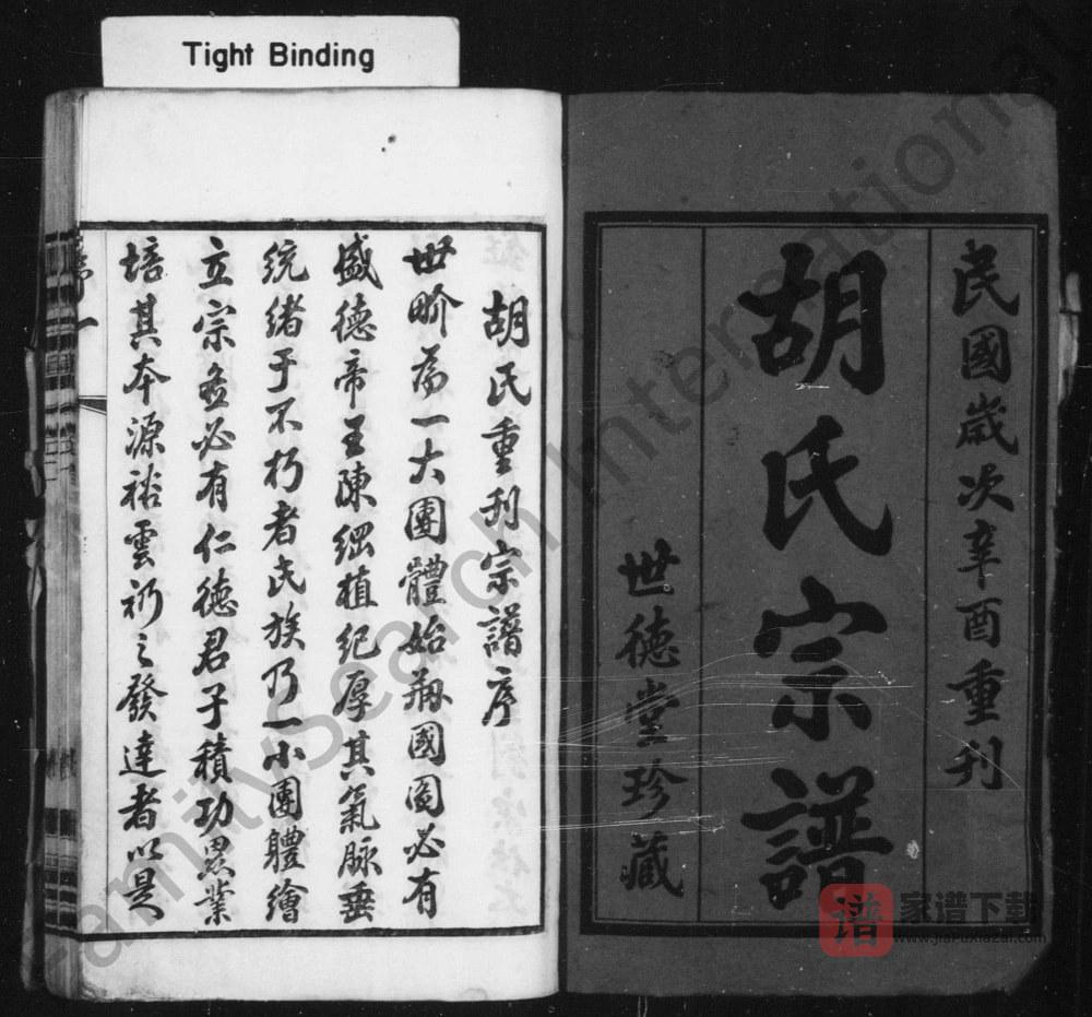 江苏常州东安胡氏宗谱（世德堂）PDF高清电子版下载